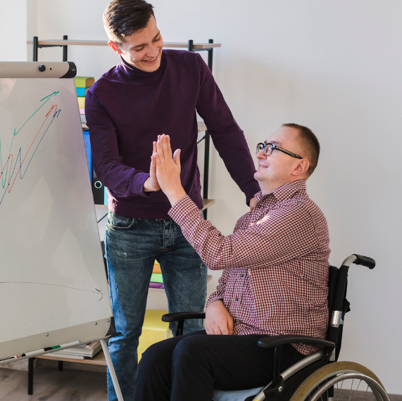 Caregiver supporting an individual in need